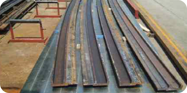 Manufacture of curved rails